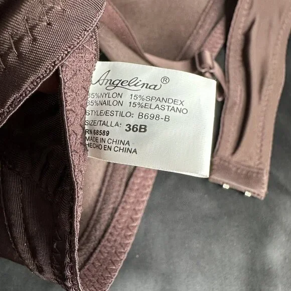 Angelina Chocolate Bra Adjustable Straps Convertible Removable Straps Wireless - Picture 12 of 12